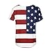 OMONSIM America Flag Pattern V-Neck Short Sleeve T-Shirt