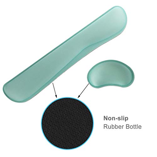 Poualss Memory Foam Set Keyboard and Mouse Wrist Pad Rest,Cushion Support for Office,Gaming,Computer,Laptop and Mac,Pain Relief& Easy Typing,Green Wrist Rests