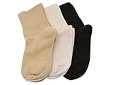 Sierra Socks Health Diabetic Arthritic Cotton Cushioned Sole Women's 3 Pair Pack