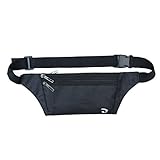 White Cloud Ultrathin Casual Outdoor Sport Polyester Stealth Flat Running Travel Waist Fanny Bag Pack Black