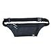 Ultrathin Casual Outdoor Sport Polyester Stealth Flat Running Travel Waist Fanny Bag Pack Black