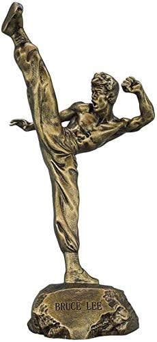 Amazon Co Jp 彫刻 置物 オブジェ ブルース リー像 ブルース リーキャラクターモデル彫刻カンフーキングレジン彫刻装飾工芸品デスク 本棚の表示装飾 工芸品の彫刻 ホーム キッチン