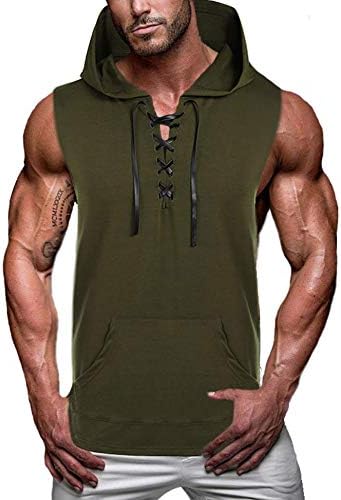 mens sleeveless gym hoodies