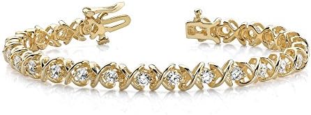 14k Holds 34 1.9mm Stones .95ct Hugs &amp; Kisses Tennis Bracelet Mounting
