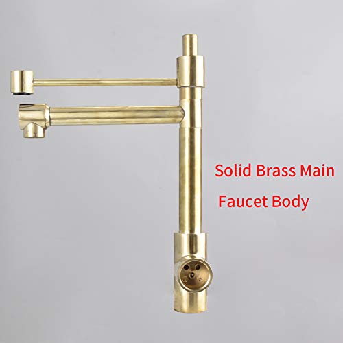 SHAMANDA Commercial Pre-Rinse Kitchen Faucet, High Arc Kitchen Sink Faucet with Pull Down Spring Spout and Pot Filler, Brushed Nickel, L40001-2 - Thumbnail 3