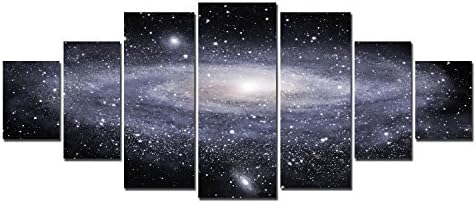 Startonight Huge Canvas Wall Art Spiral Galaxy - Large Framed Set of 7 40" x 95"