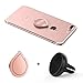 Phone Magnetic Car Mount and Finger Ring Holder, ANARONA 360° Rotation Zinc Alloy Grip Finger Ring Stand Compatible with iPhone 8, 7, plus, 6S, Galaxy S7, S7 Edge, S6, S8, Tablets and GPS (Rose Gold)