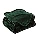 Exclusivo Mezcla Fleece Blanket Queen Size for Bed, Super Soft and Warm, All Season Use, Cozy, Plush, Lightweight, 90x90 Inches, Forest Green