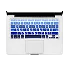 HRH Ombre Blue Korean Language Keyboard Cover Silicone Skin for MacBook Air 13 and MacBook Pro 13" 15" 17" (with or w/out Retina,Not Fit 2016 Macbook Pro 13 15 with/without Touch Bar)US Layout