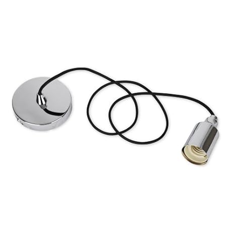 Modern Chrome Ceiling Rose Flex Lamp Holder Pendant Light Fitting