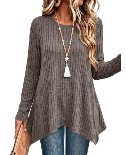 OFEEFAN Womens Fall Fashion Plus Size Clothes Long Sleeve Winter Sweaters at Amazon