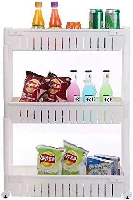 3-Tier Slide Out Removable Storage Tower, Vegetable Spices Jar or Drink Rack Kitchen or Bathroom Roller Shelving