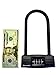 U lock Bike lock - Resettable Combination U lock / D lock for Bicycles / Gate Lock - Secure your bike while eliminating the need to carry the key. 14mm Shackle for Heavy Duty Protection