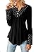 onlypuff Polka Dots Blouse Tops For Women Elegant V-Neck Sexy Ruffle Hem Black XLarge