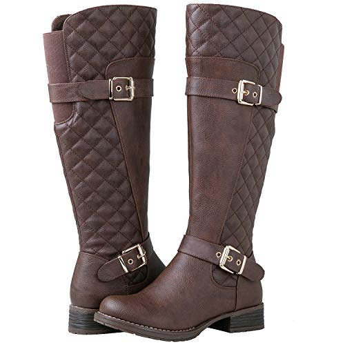 GLOBALWIN-Womens-Quilted-Knee-High-Fashion-Boots