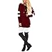 HUHHRRY Women Cotton Knitted Long Sleeve Lightweight Tunic Sweatshirt Tops Wine Red XX-Large