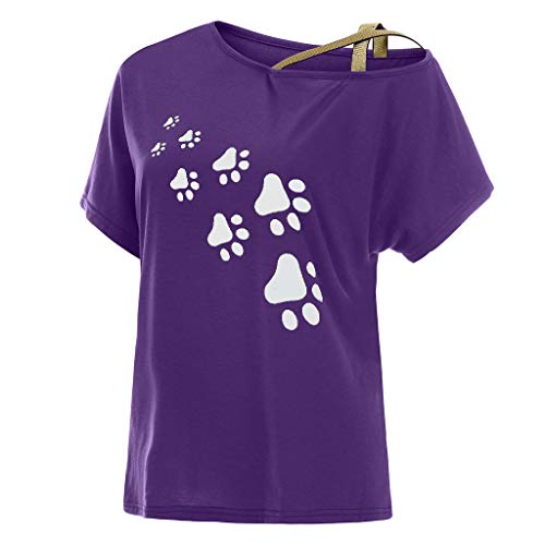 Womens Sexy Tops 2019, YEZIJIN Women Casual Summer Loose Off Shoulder T-Shirt Short Sleeve Tops Blouse Purple