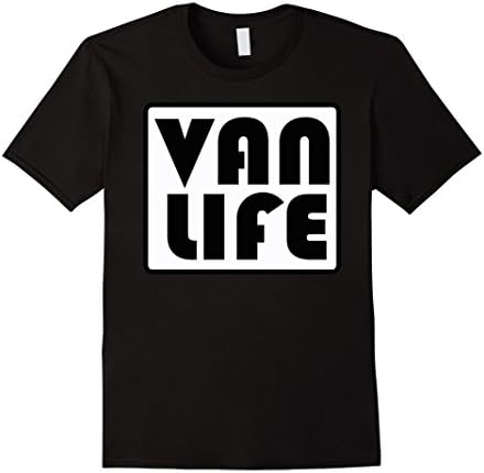Mens VAN LIFE OFFICAL BRAND PROMO VINTAGE LOGO T-SHIRT Large Black
