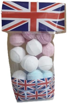Bath Bubble & Beyond Union Jack Gift Bag 20x Mini Bath Bombs 10g Each Random