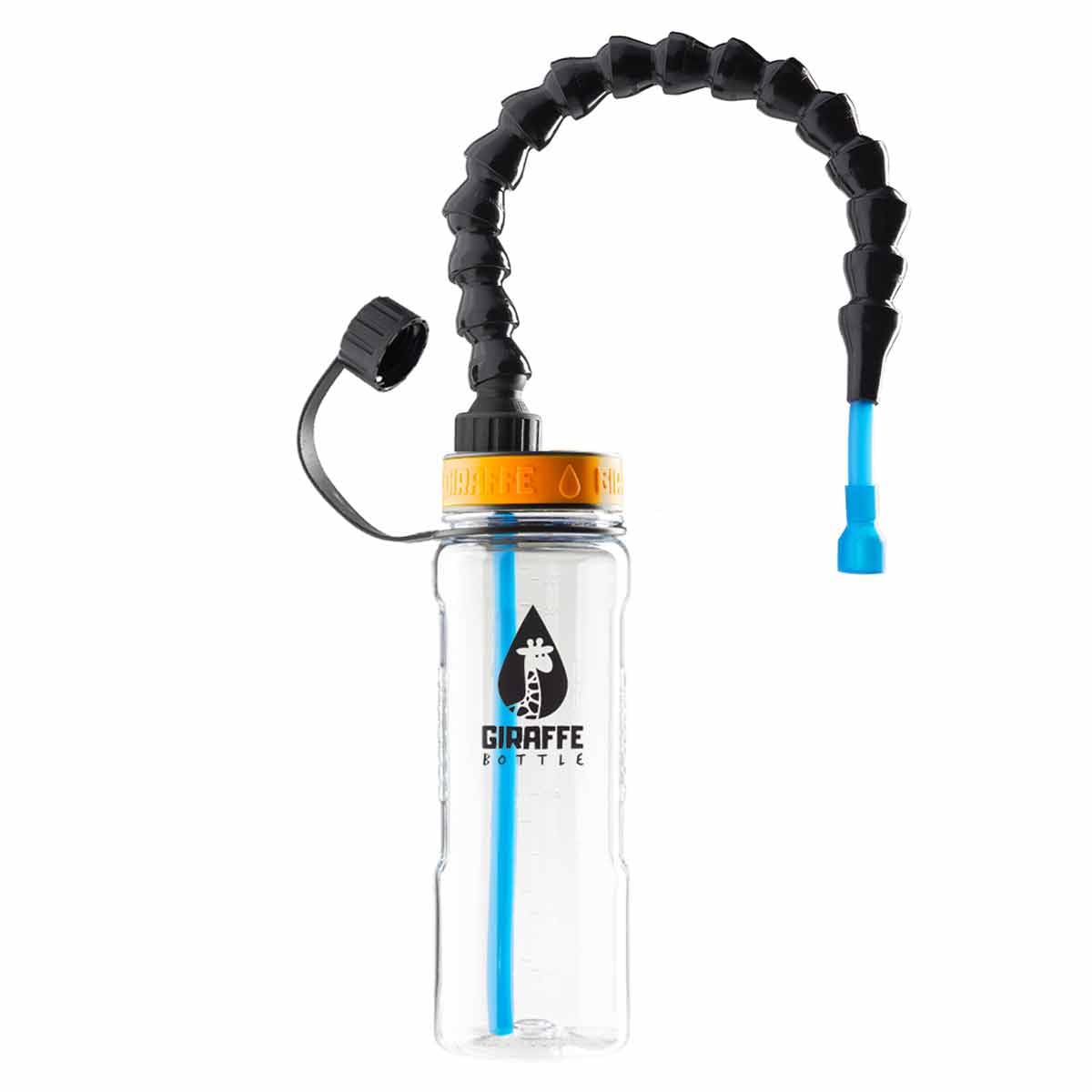 Giraffe Bottle Tower XL Hands Free Drinking System, Clear Tritan Bottle (length 15 in / 38 cm)