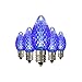 Holiday Lighting Outlet Faceted C7 Christmas Lights | Blue LED Light Bulbs Holiday Decoration | Warm Christmas Decor for Indoor & Outdoor Use | 2 SMD LEDs in Each Light Bulb | Set of 25