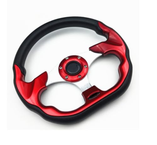 Photo 1 of Red + Black 13" Steering Wheel with Horn Button Without Quick Release/Adapter Fit For Polaris Slingshot GT LE S SL SLR SLR LE 2015-2025 UTV ATV Boat Universal Fitment