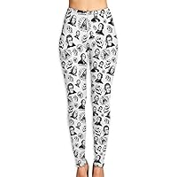 NBteach President`s Portraits Female Girls Adult Womens Long Yoga Pants High Rise Waisted Leggings Youth Fashion Themed Clothing Gifts Costume Party Clothes Dresses Apparel Fitness White
