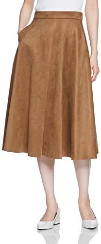 Amazon イマージュ Image スエード調フレアスカート Rw 4684 154 キャメル 58 スカート 通販