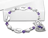 Pancreatic Cancer Ribbon Bracelet- Hope, Strength, Courage (Retail)