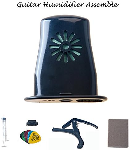URCO 6 in 1 Guitar Humidifier Assembly, Guitar Humidifier + Capo + Dust Removal Sandpaper Sponge + Pick Holder + Picks(4 Pack) + Syringe Multi-functional Accessory for Acoustic Guitar