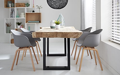 Romeo-Set-da-2-sedie-da-lounge-in-stile-retro-ideali-anche-come-sedie-da-pranzo-materiale-Polipropilene-colore-grigio-43x80x53