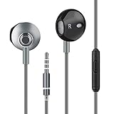 Earbuds Earphones Headphones Ear Buds in Ear Earphones Noise Isolation Headsets Heavy Bass Earphones Microphone Volume Control Powerful Bass Tablets Laptop Mp3 Mp4 Players 3.5mm Gray