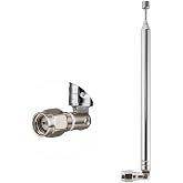 POBADY 8 Sections Telescopic Antenna SMA Male Connector Radio Replacement Antenna 73.03CM/28.75IN for TV AM FM Radio Stereo Receiver
