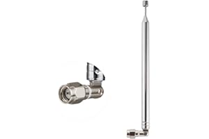 POBADY 8 Sections Telescopic Antenna SMA Male Connector Radio Replacement Antenna 73.5cm/28.9IN for TV AM FM Radio Stereo Receiver