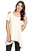 Womens Cold Shoulder Shirt Top, Casual Sexy Hi-Low Tunic Top