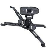DYNAVISTA Full Motion Universal Projector Ceiling Mount Bracket with Adjustable Extendable Arms Rotating Swivel Tilt and Low Profile Mount for Home and Office Projector (Black)