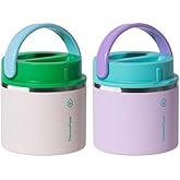 ThermoFlask 20 oz Insulated Food Jar, 2-Pack, Pink and Blue, Hot 12 Hours Cold 24 Hours (Gray and Light Pink)