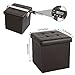 B FSOBEIIALEO Storage Ottoman Small Cube Foot Rest Seat Faux Leather, Brown 12.6