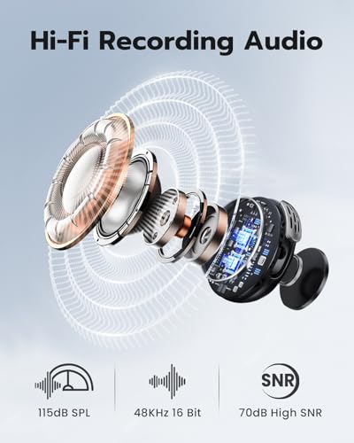 Wireless Lavalier Microphone for iPhone/Android, TNW A37 Mini Mic with Noise Cancellation, 40H, 50M Range, 2in1 Clip&Magnetic Lapel Mic for Video Recording, Tiktok, Podcast, Streaming, Vlogging-Black