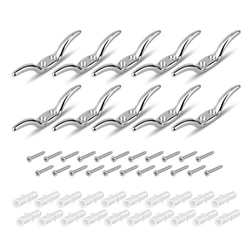 Magicfour Blind Cord Cleat, 2.5in Zinc Alloy Blind Cord Safety Kits Blind Cord Winder Rope Cleat Hook with Screws for Blinds Curtains Sun Screens Shades Ropes (10 Pack) - Thumbnail 7