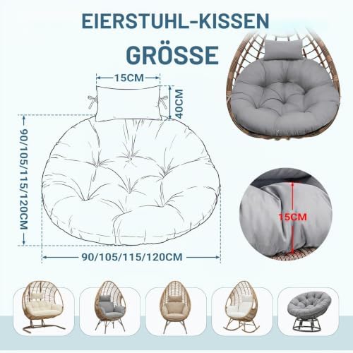 Hängesessel Kissen Sitzkissen Outdoor Polster für Polyrattan/Rattan