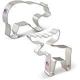 Ann Clark Mountain Wildlife Cookie Cutter Set - 2 Piece - Grizzly Bear and Moose - Tin Plated Steel