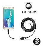 Endoscope, Snake Camera, 6 LEDs Waterproof Inspection Camera with Snake Soft Wire for Laptops and USB OTG Compatible Android Smartphone (5M (original))