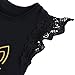 Infant Toddler 3PCS Outfit Skirt Tutu Onesie Unicorn Headband Romper Cake Smash Crown Princess Costume Christmas Dress #1 Black Lace Sleeve 12-18 Months