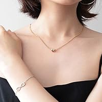 SANGAITIANFU Heart Shape Love Small Simple Gold Plated Pendant Chokers Chain Clavicle Necklace