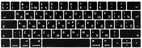 QIUIU Russian Language Keyboard Cover Silicone Skin for Newest Version MacBook Pro with Touch Bar 13" or 15" (2016 and 2017, Model Number A1706, A1707) US Layout
