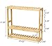 Finnhomy Multifunctional Bamboo Shelf Wood Rack, Adjustable Wall Mount 3-Tier Utility Storage Shelves Bamboo Shelving Unit Organizer Bathroom Kitchen Living Room Holder Stand