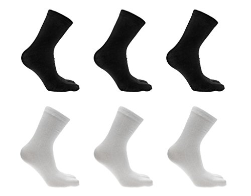 BONAMART 6 Pack Women Men Unisex Split Two Toe Tube Bamboo Tabi Socks Free Size