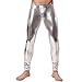 YiZYiF Fashion Men's Faux Leather PVC Trousers Night Club Dance Slim Long Pants Sliver Medium