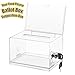 MaxGear Acrylic Donation Box with Lock and Sign Holder Clear Ballot Box with Lock (6.25
